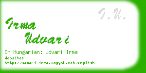 irma udvari business card